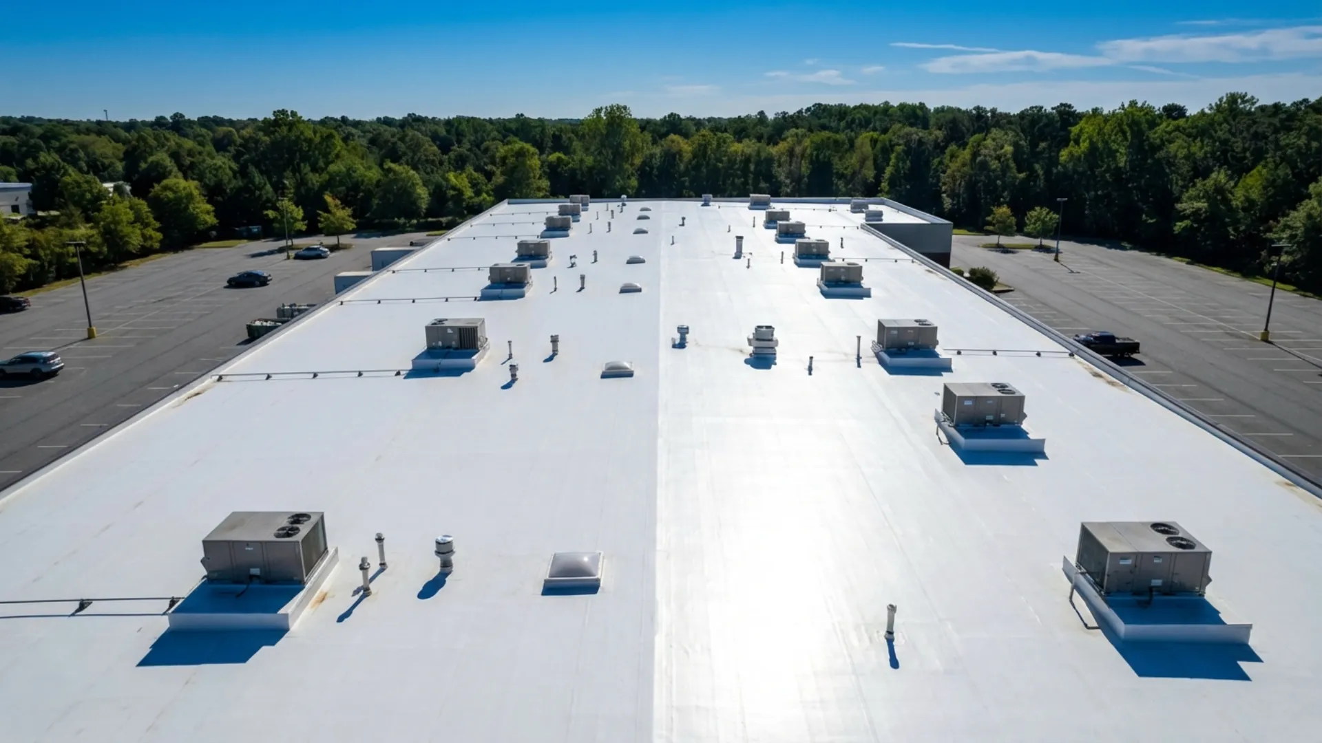 Commercial flat roof installation in Maryland