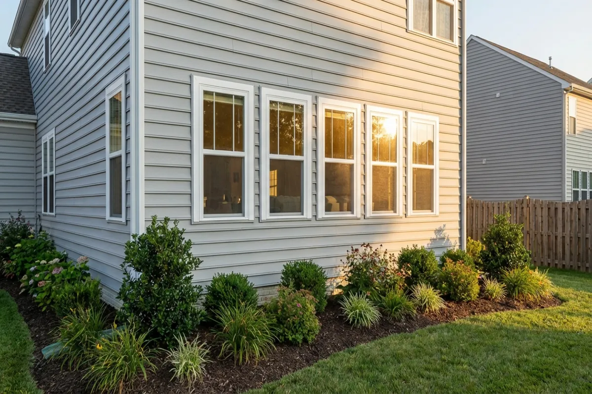 Energy-efficient window installation row of six windows on Maryland home