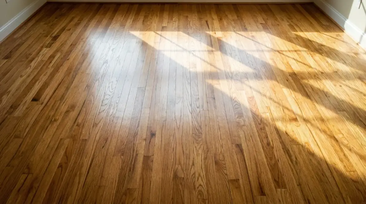 Hardwood oak flooring with satin finish in Maryland home