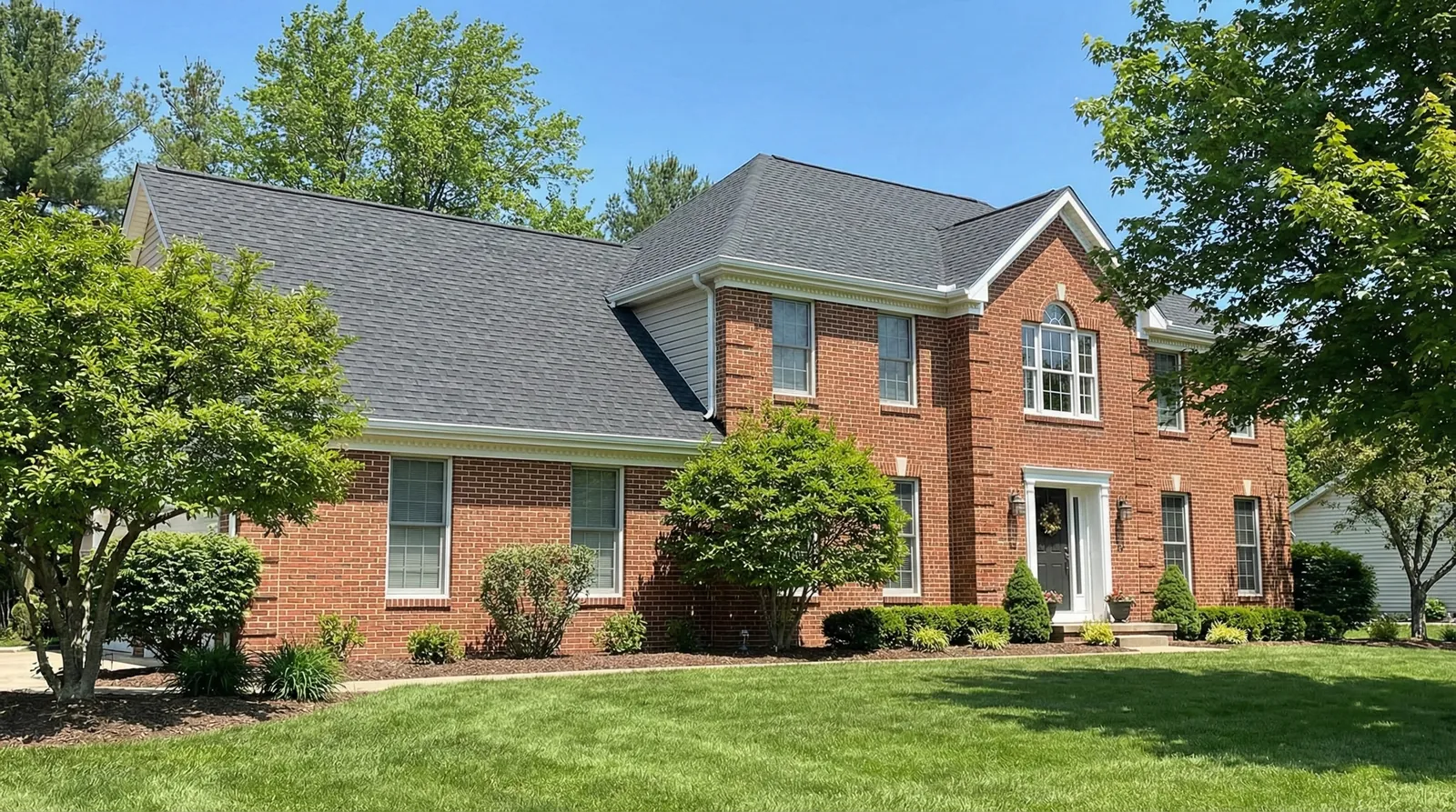 Roof replacement on brick colonial home in Maryland